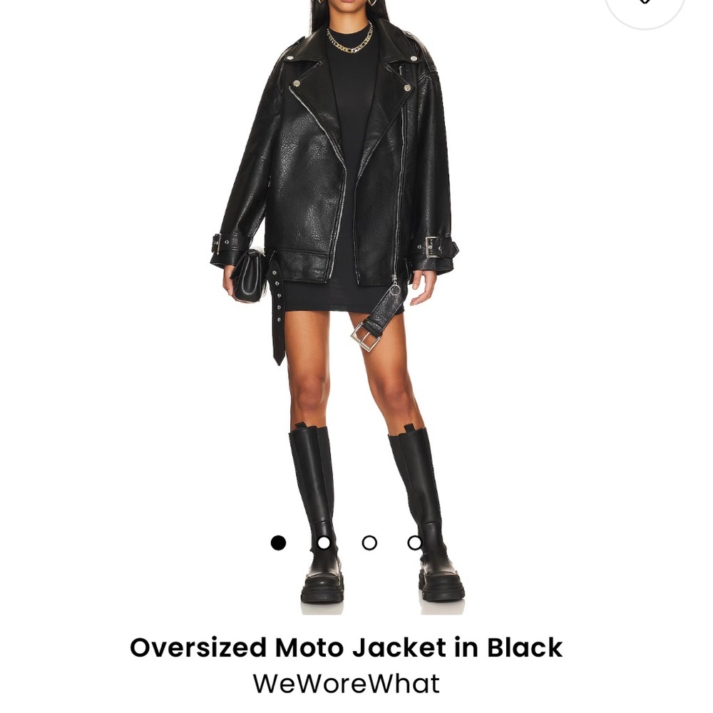 Oversized Moto Jacket in Black